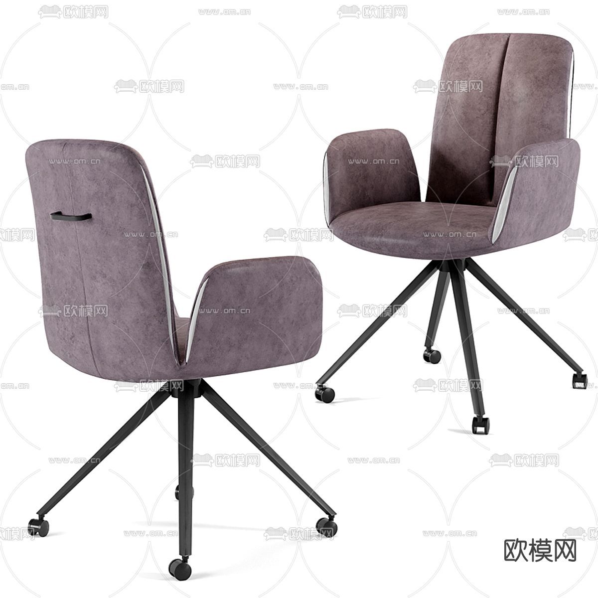 现代布艺办公椅3d模型下载（渲染图1）