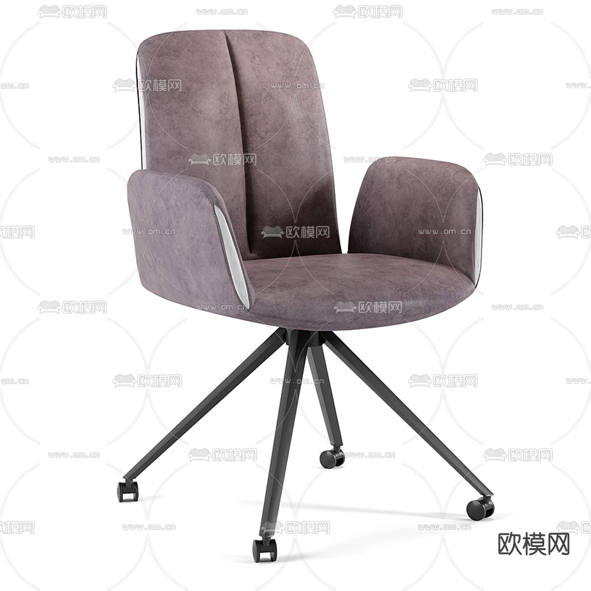 现代布艺办公椅3d模型下载（渲染图2）