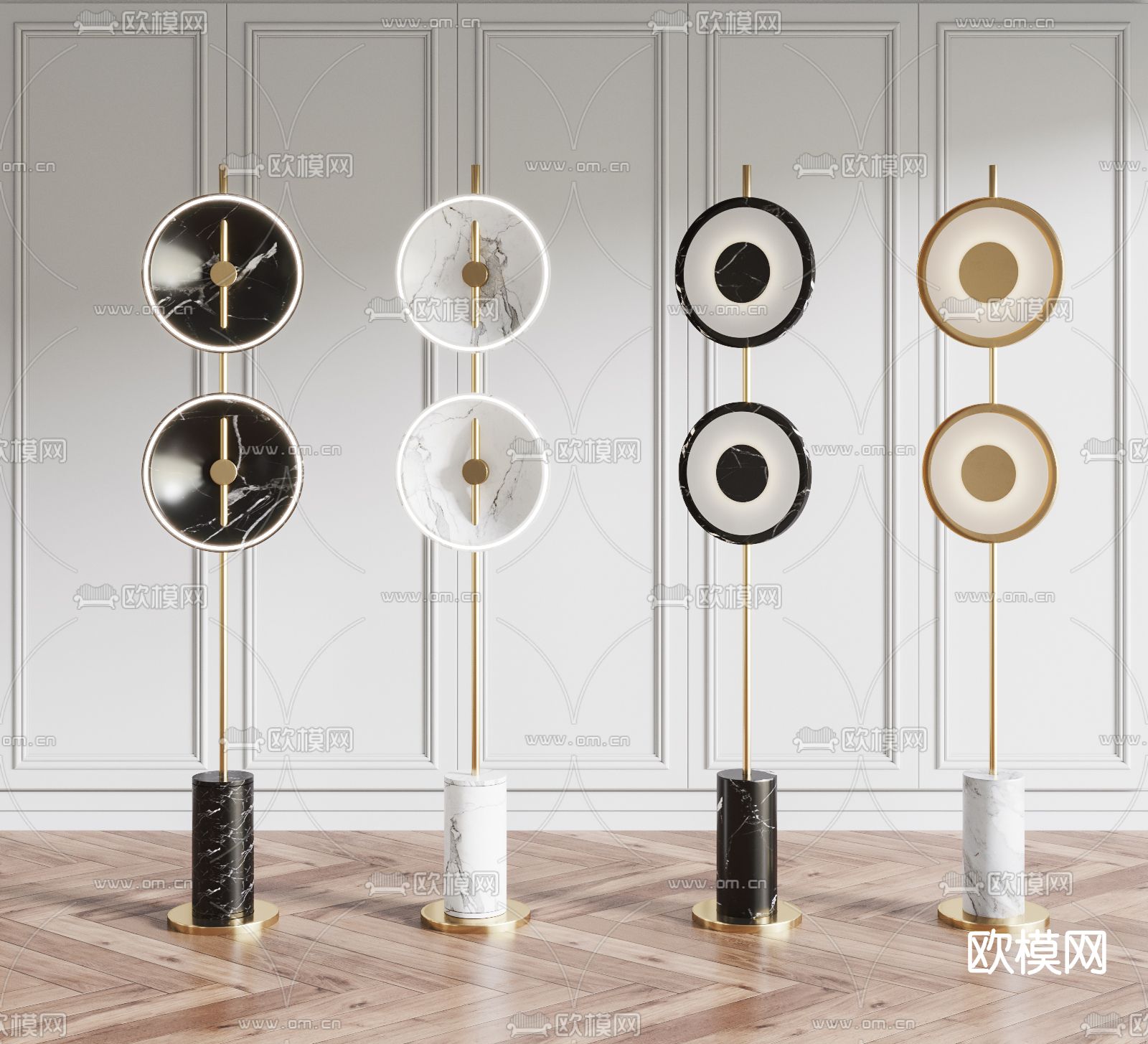 现代轻奢落地灯3d模型下载