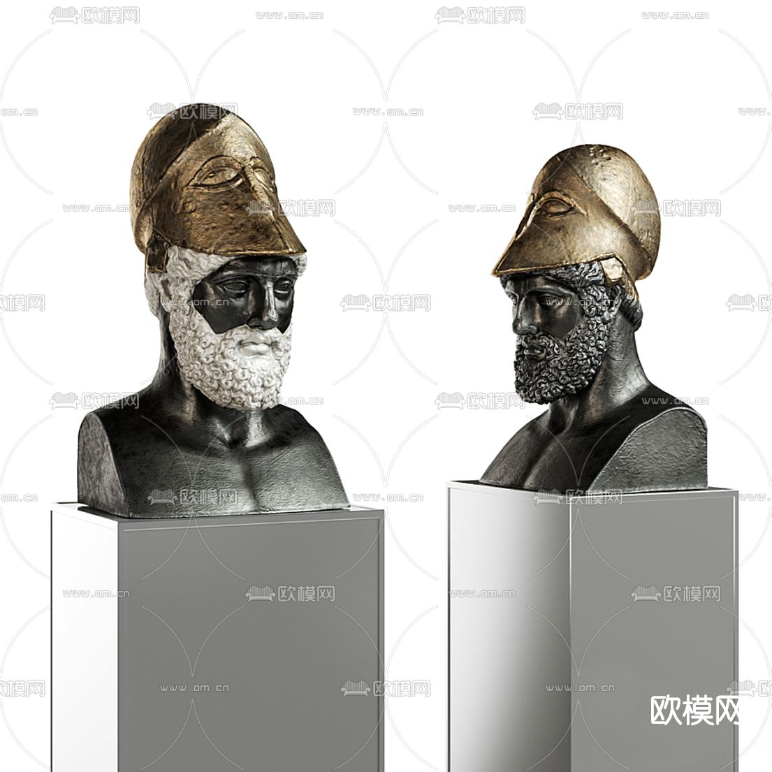 欧式人物雕塑3d模型下载（渲染图1）