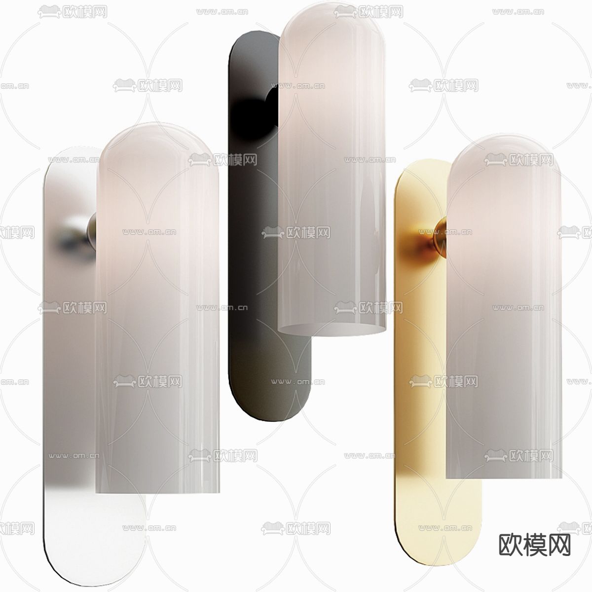 现代玻璃壁灯3d模型