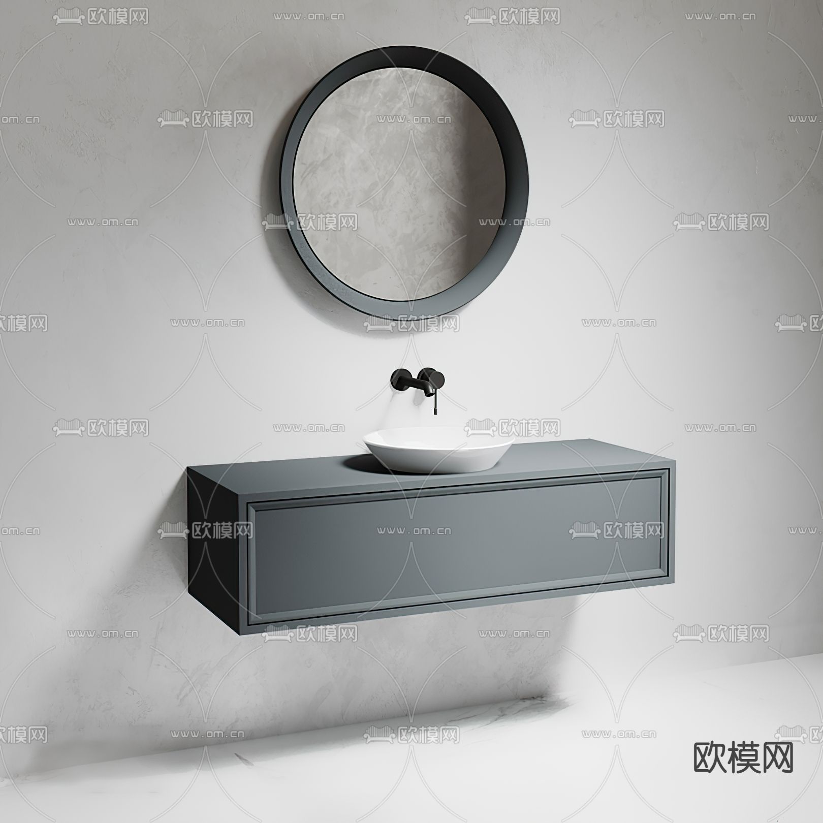 现代浴室柜洗手台3d模型