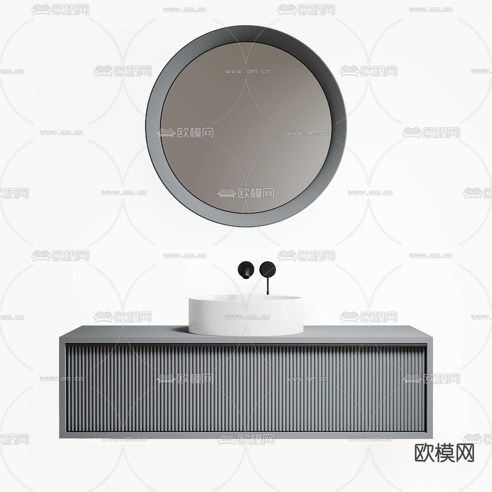 现代洗手台盆3d模型