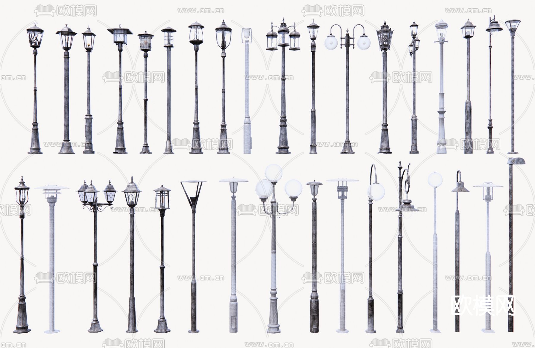 现代路灯景观灯su模型下载（渲染图1）