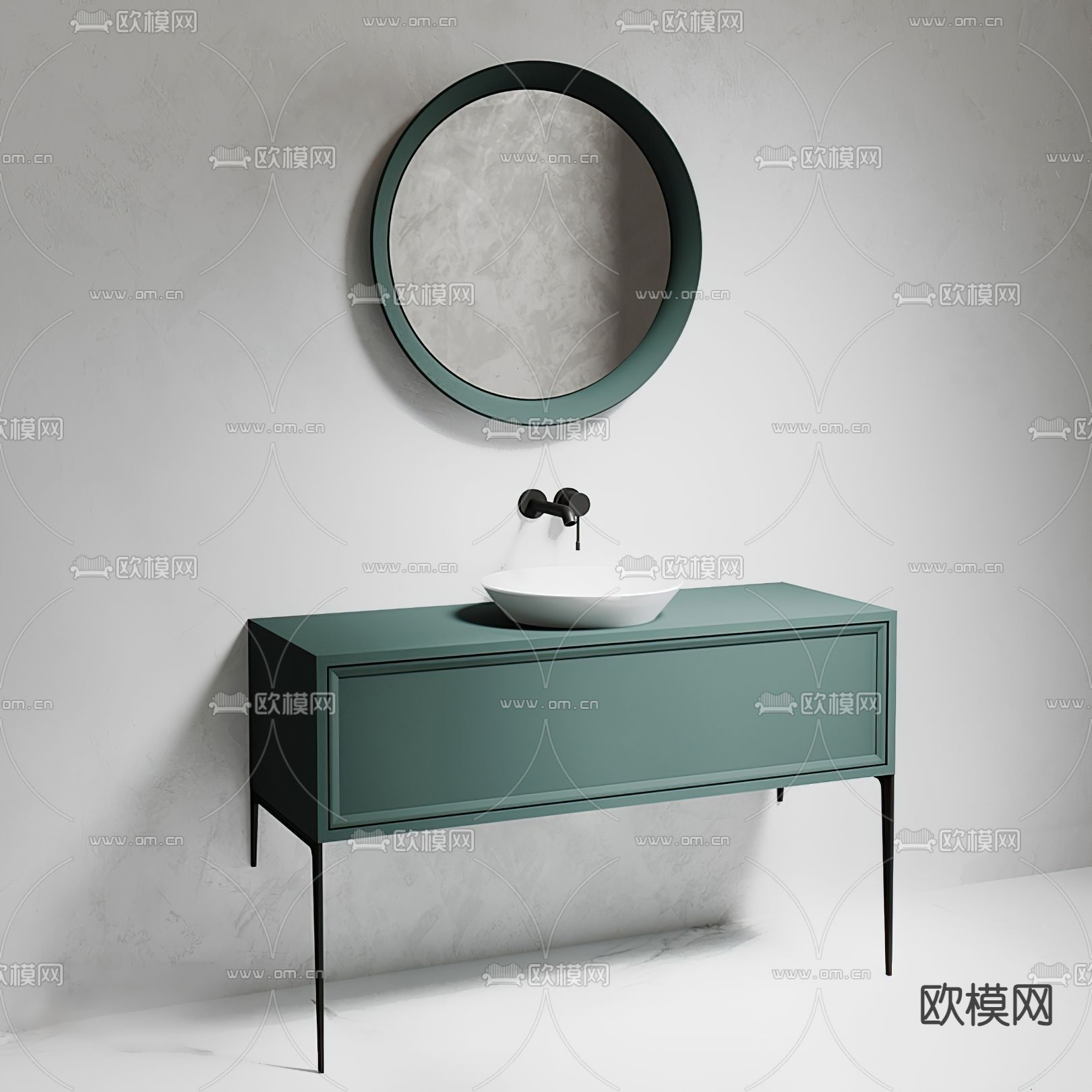 现代浴室柜洗手台3d模型