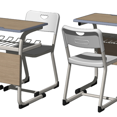  现代儿童学习桌su模型 