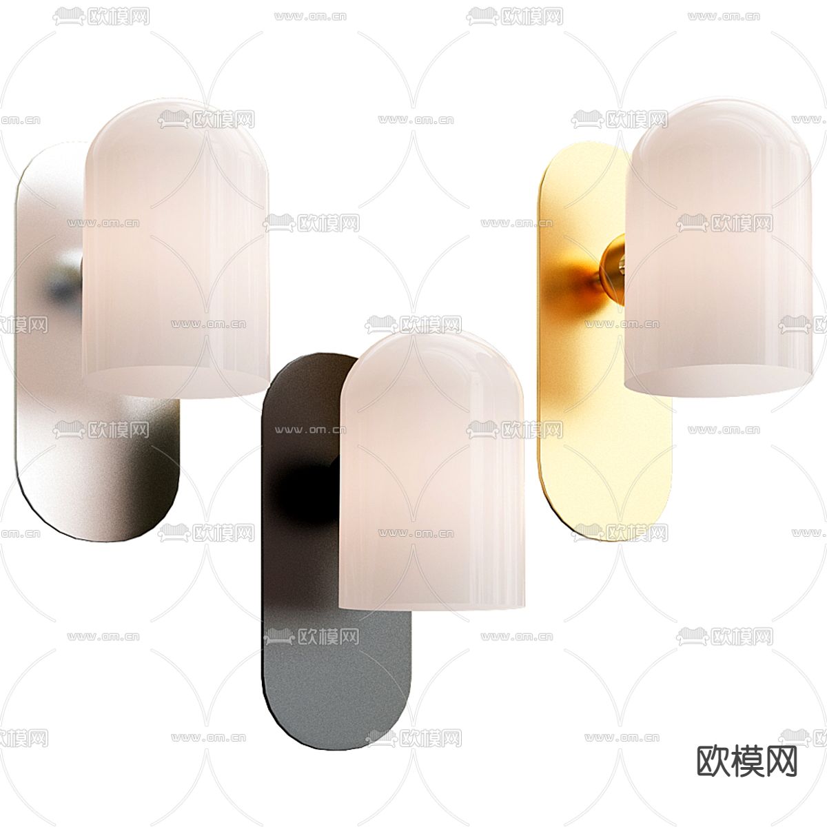 现代玻璃壁灯3d模型