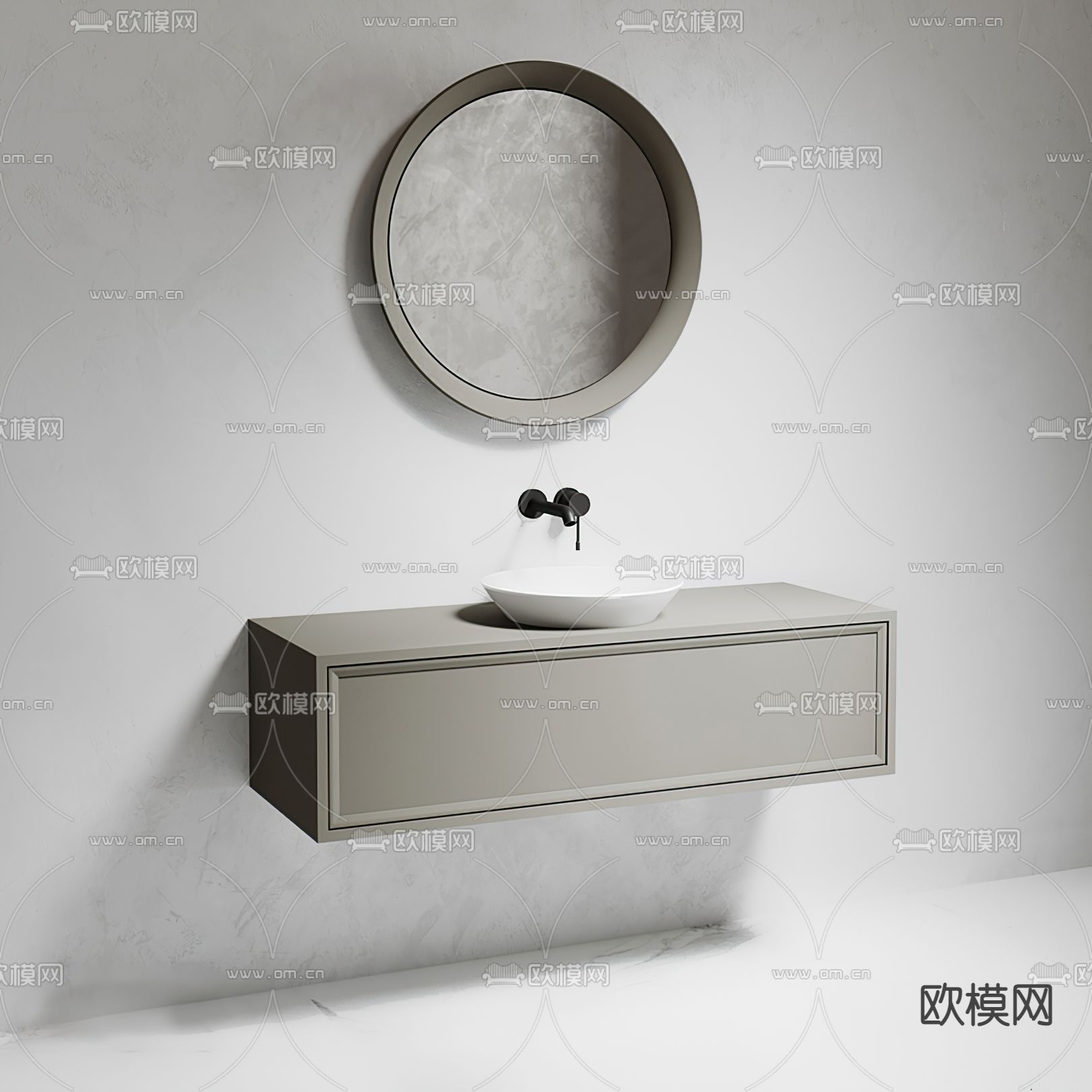 现代浴室柜洗手台3d模型