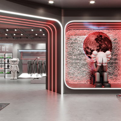  现代男装服装店su模型 