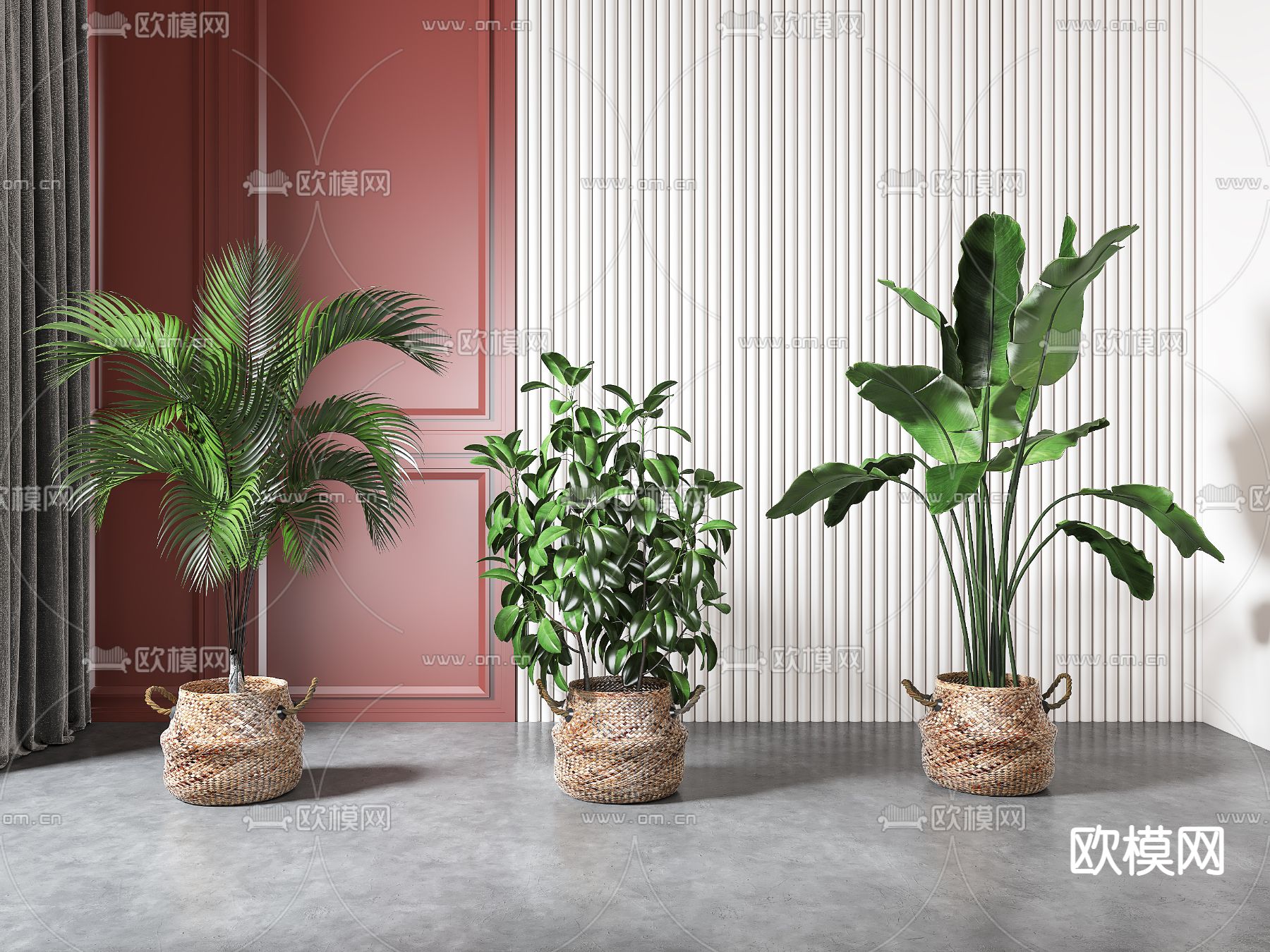 北欧绿植盆栽3d模型