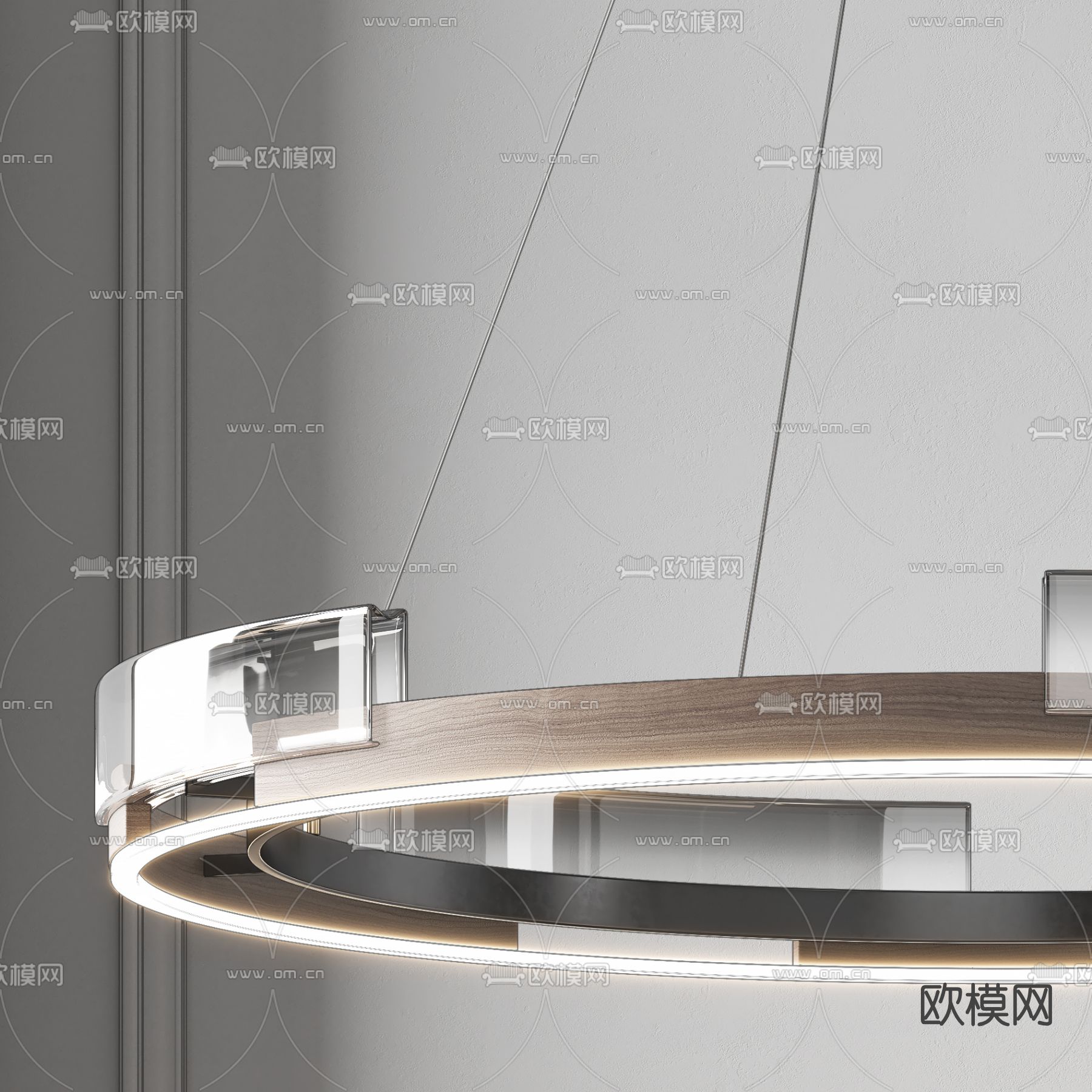 现代环形吊灯su模型下载（渲染图3）