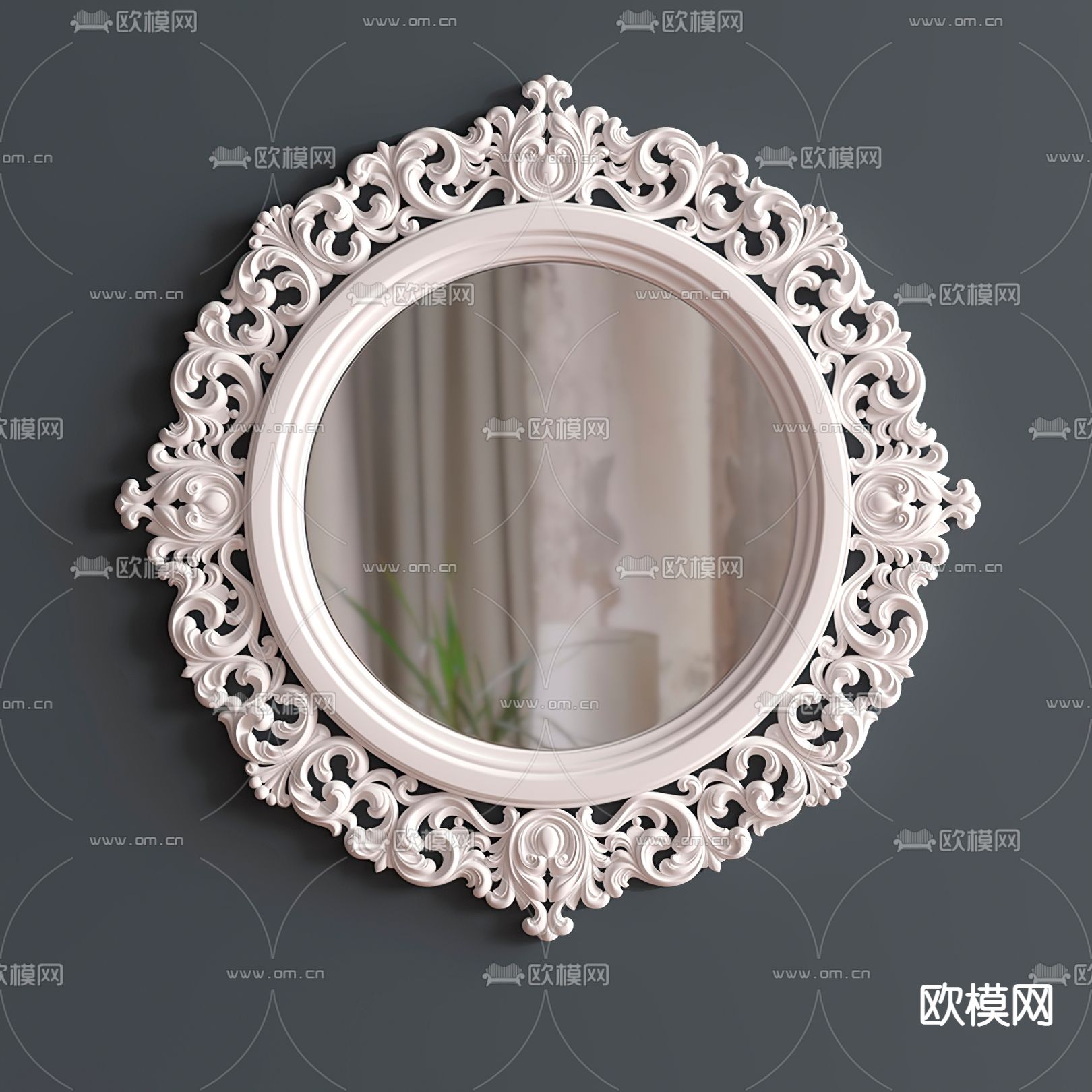 欧式雕花镜子3d模型
