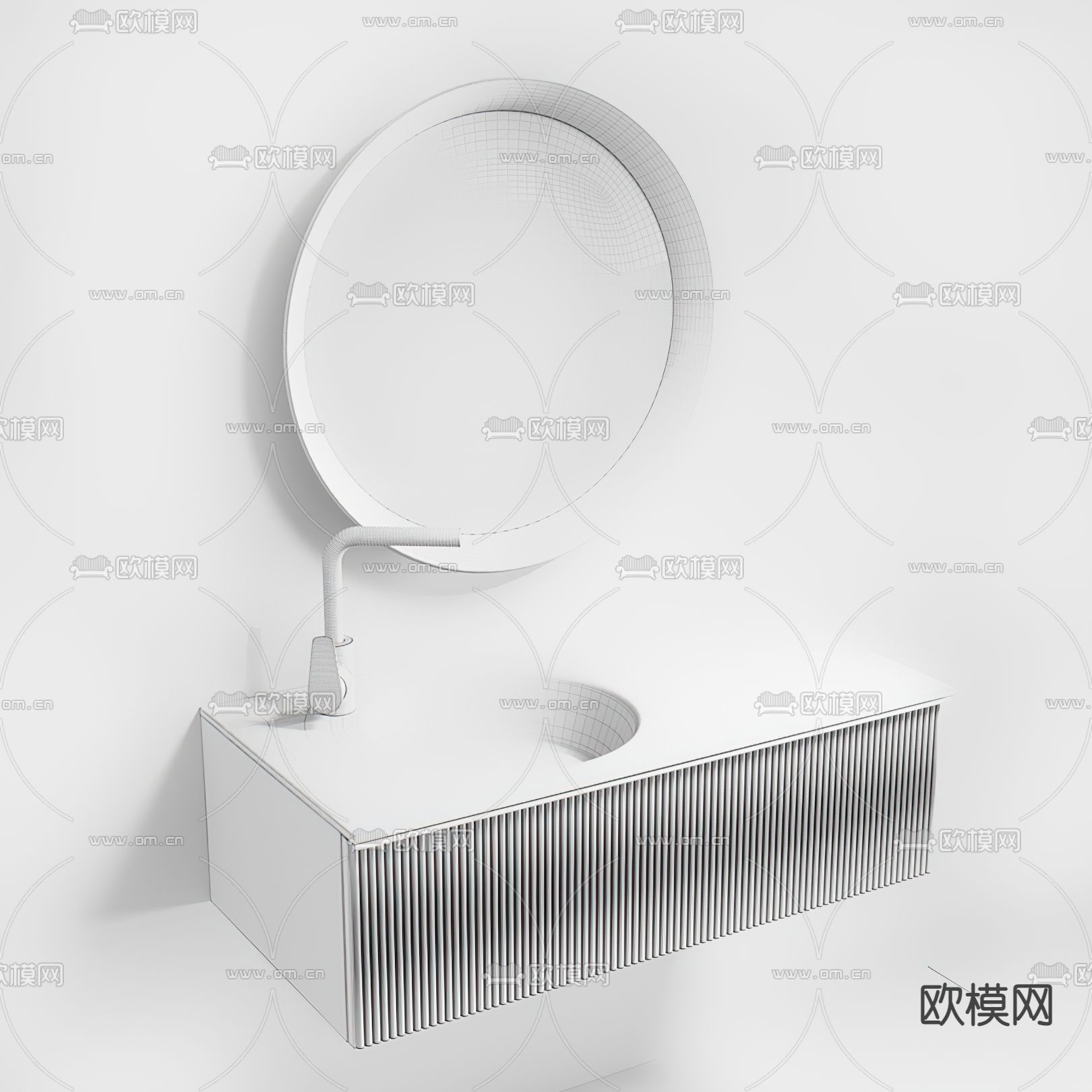 现代洗手台盆3d模型