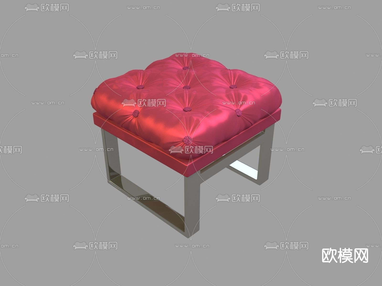 简欧布艺凳子免费3d模型下载