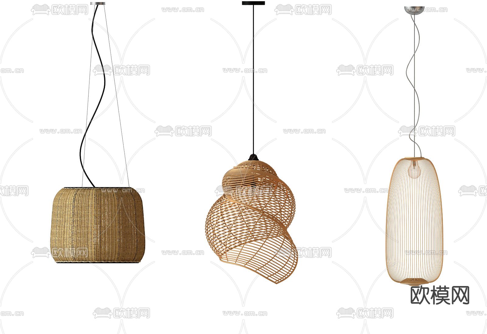 自然风编织吊灯3d模型下载