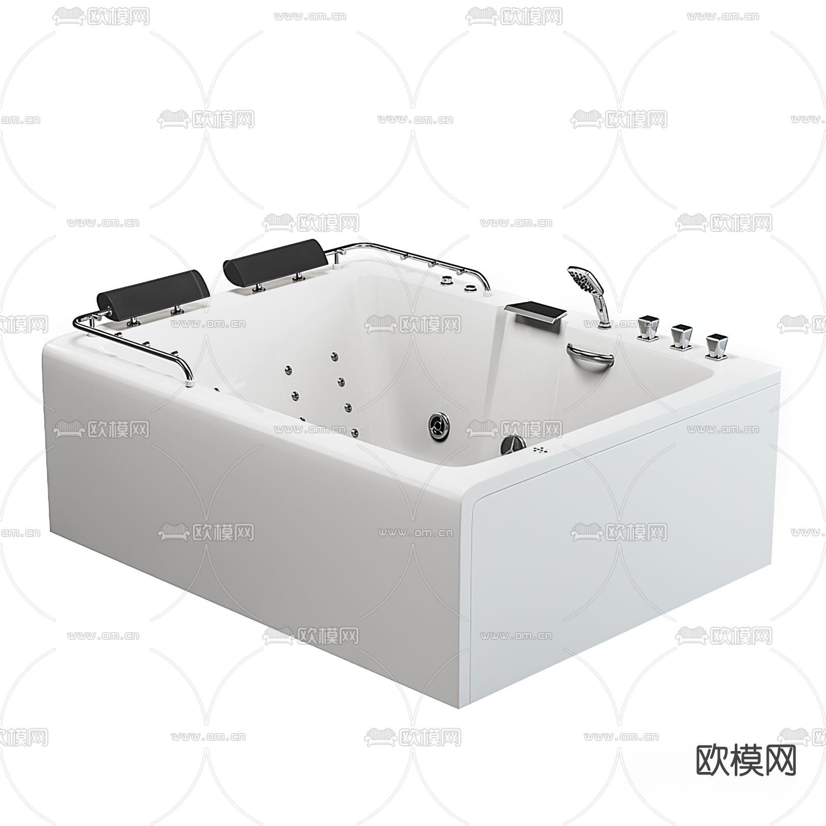 现代方形按摩浴缸3d模型