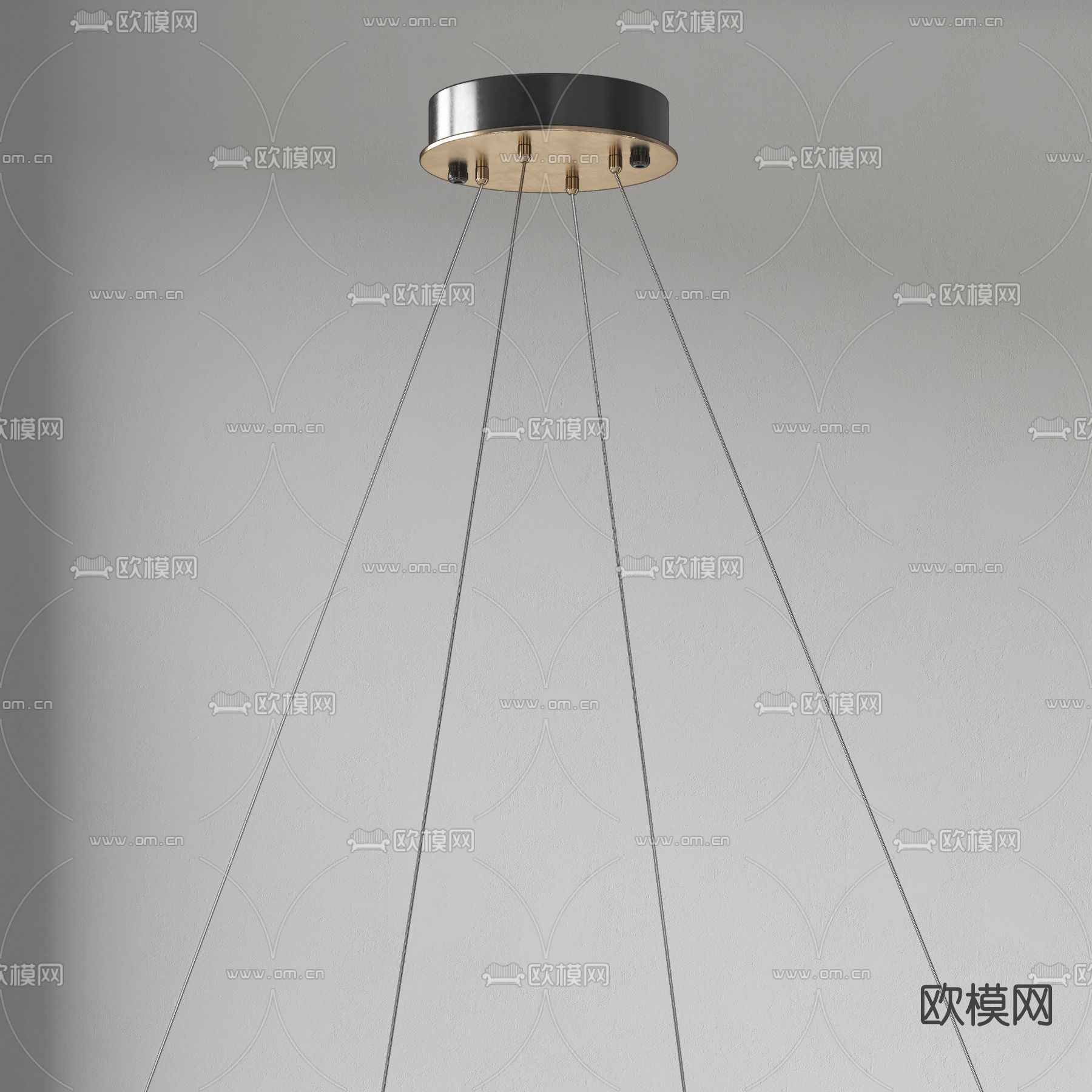 现代环形吊灯su模型下载（渲染图4）