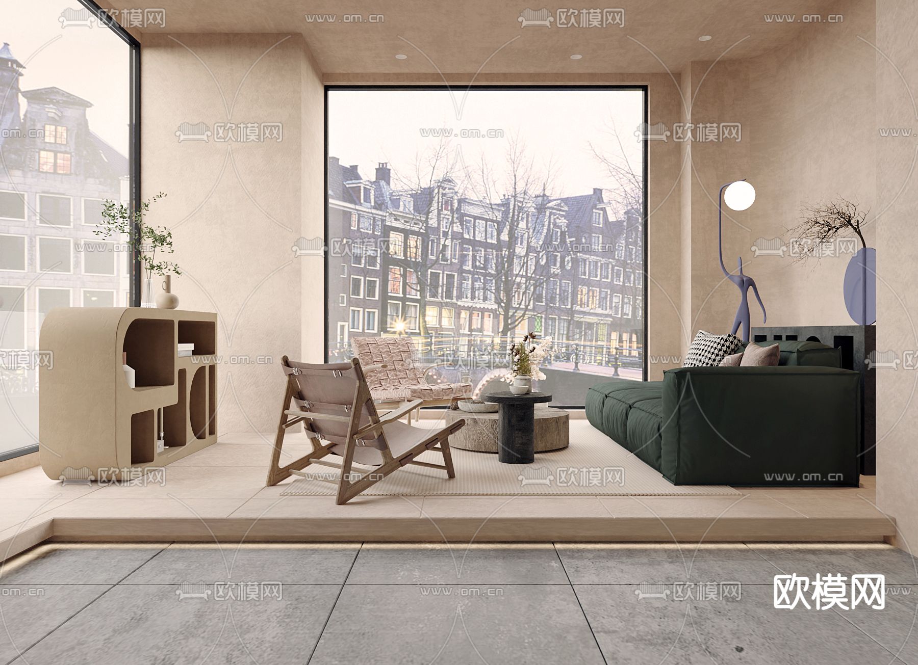 侘寂包包衣服专卖店3d模型下载（渲染图3）