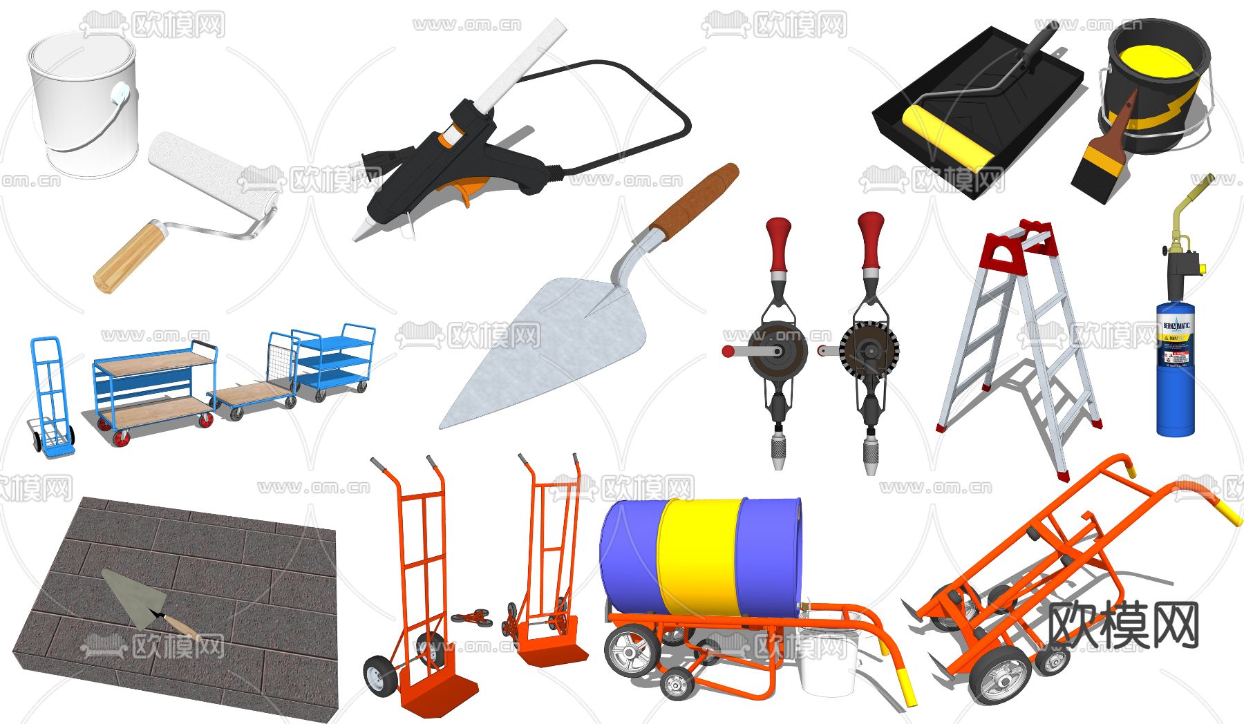 现代工业工具su模型下载