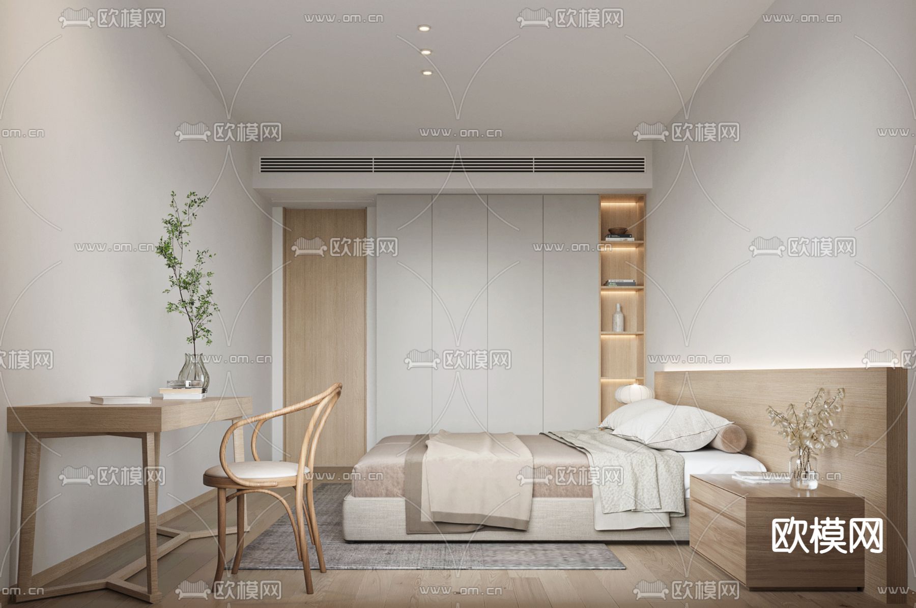 北欧卧室3d模型