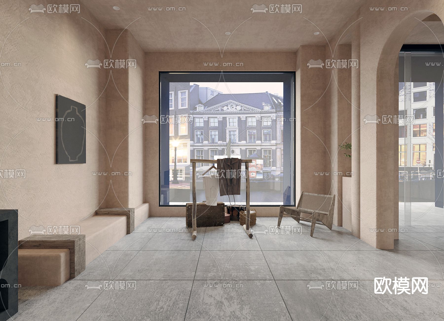 侘寂包包衣服专卖店3d模型下载（渲染图4）