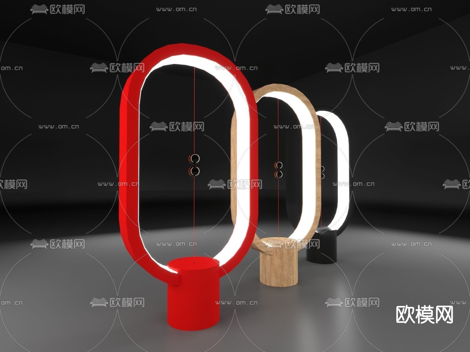 现代台灯装饰灯免费3d模型下载