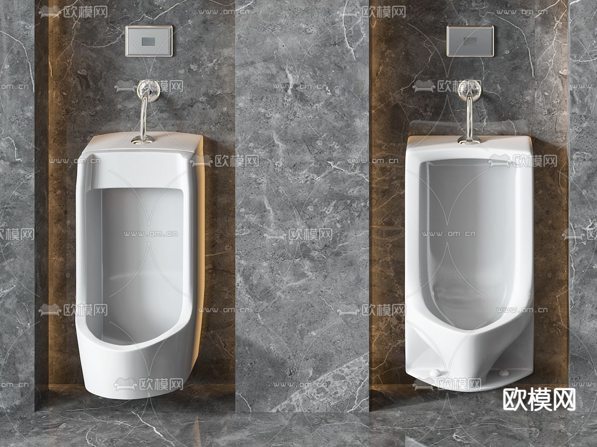 现代小便斗小便池3d模型下载（渲染图3）
