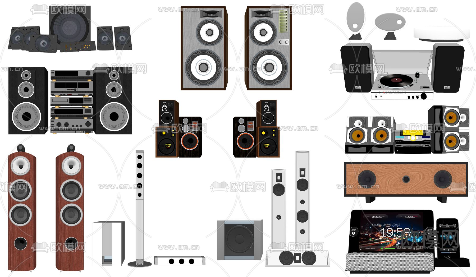 现代音响设备su模型下载