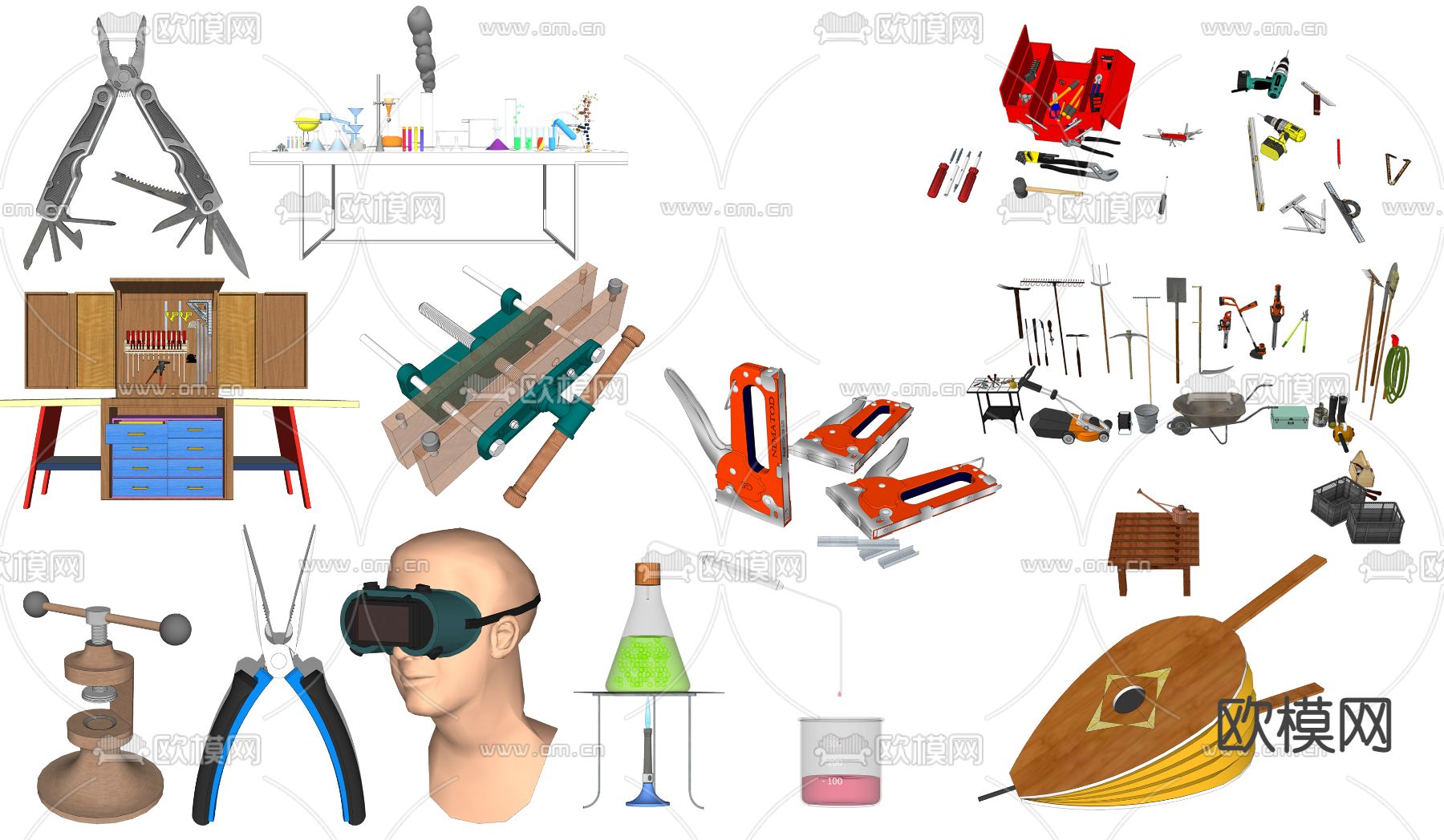 现代工业工具鼓风器su模型下载