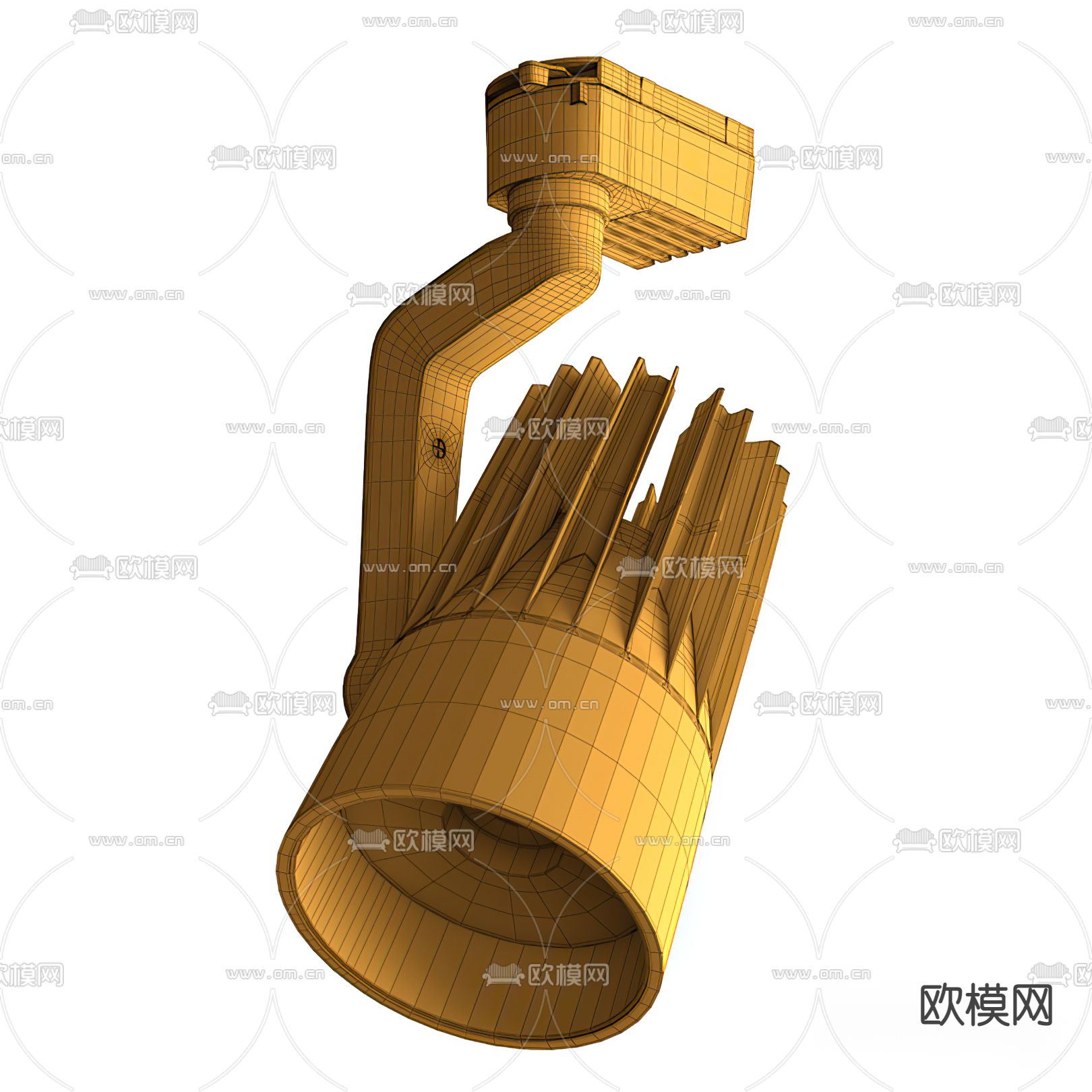 现代轨道射灯筒灯3d模型