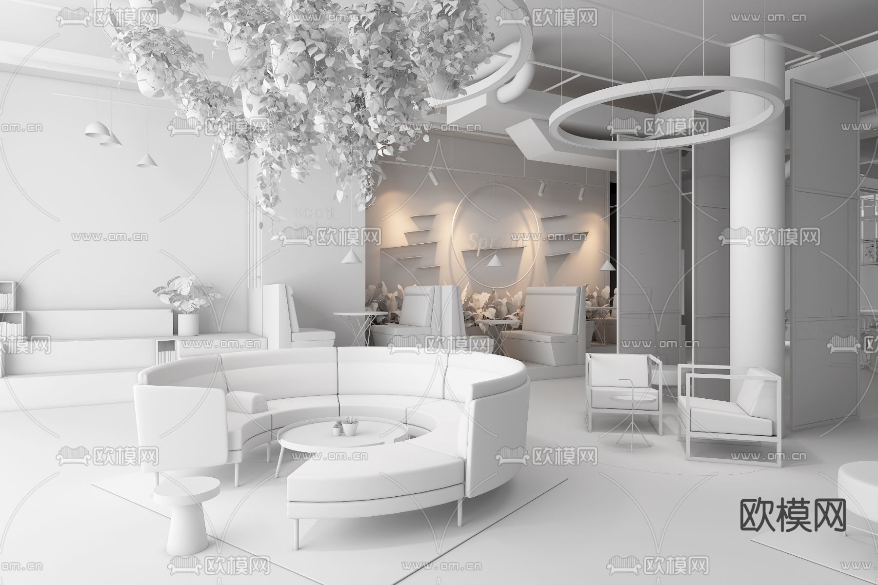 klik architekti设计 现代办公室茶水间3d模型下载（渲染图2）