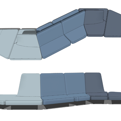 现代公共异形沙发su模型