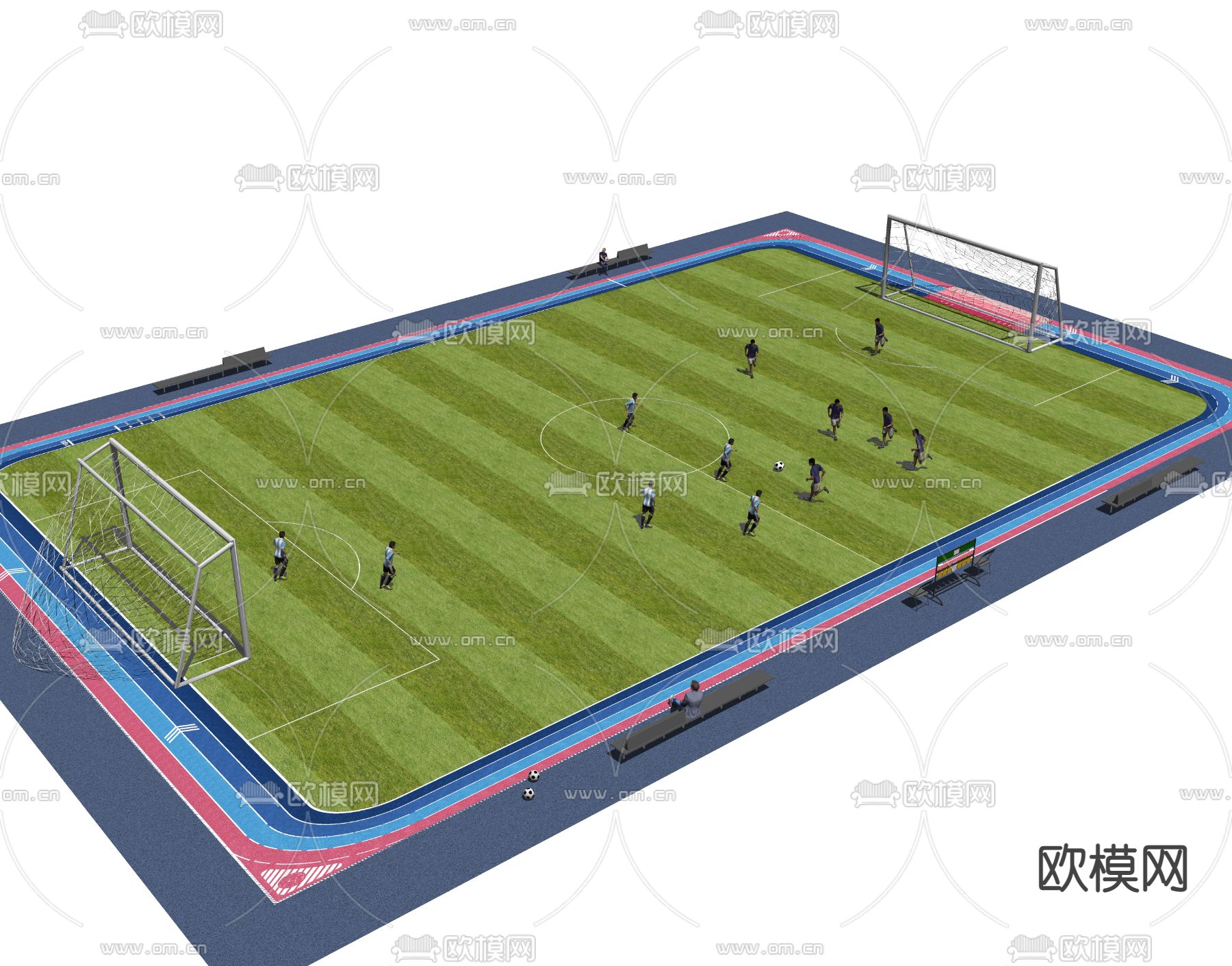 现代足球场su模型下载（渲染图2）