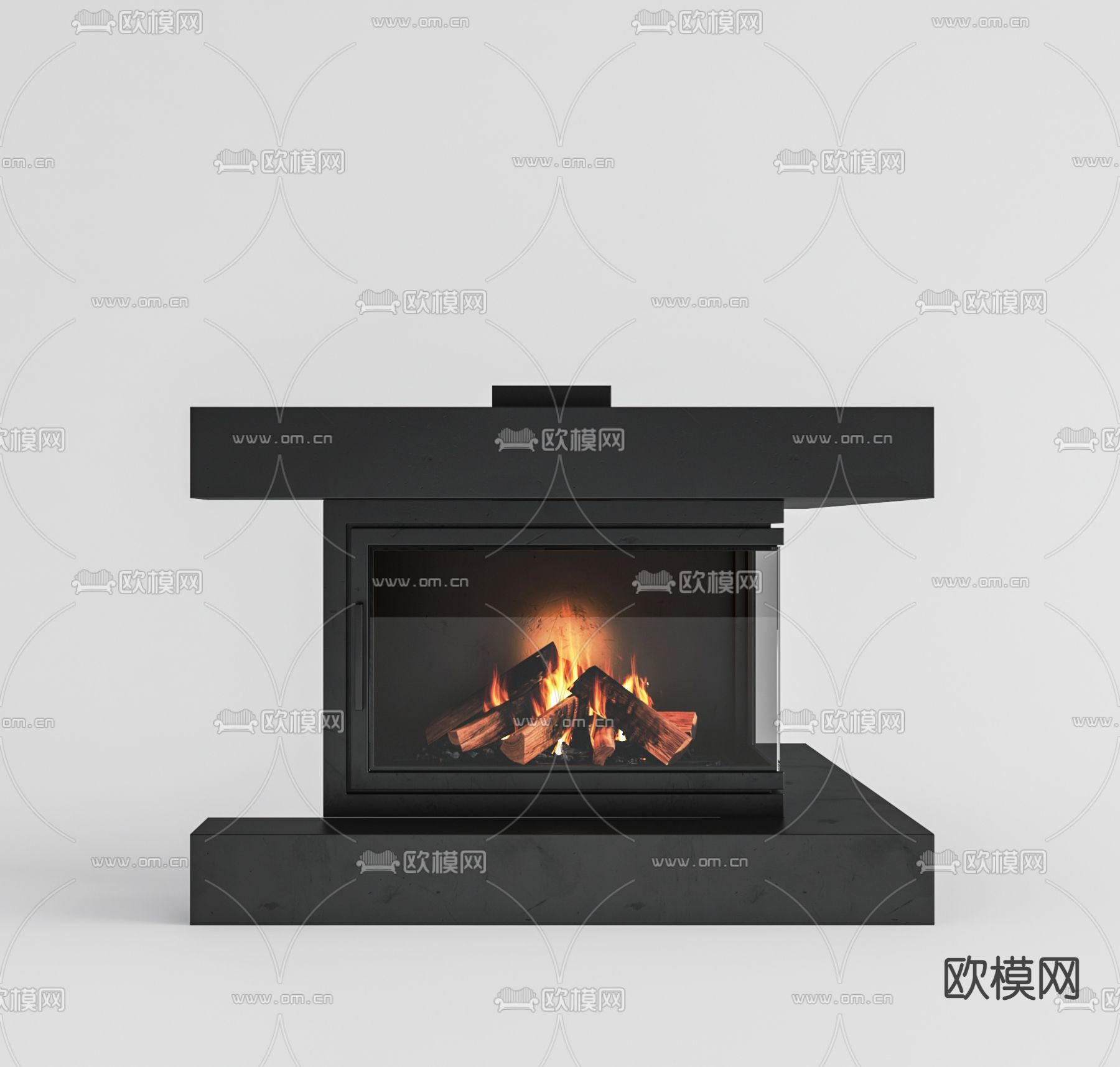 工业风壁炉3d模型下载（渲染图3）