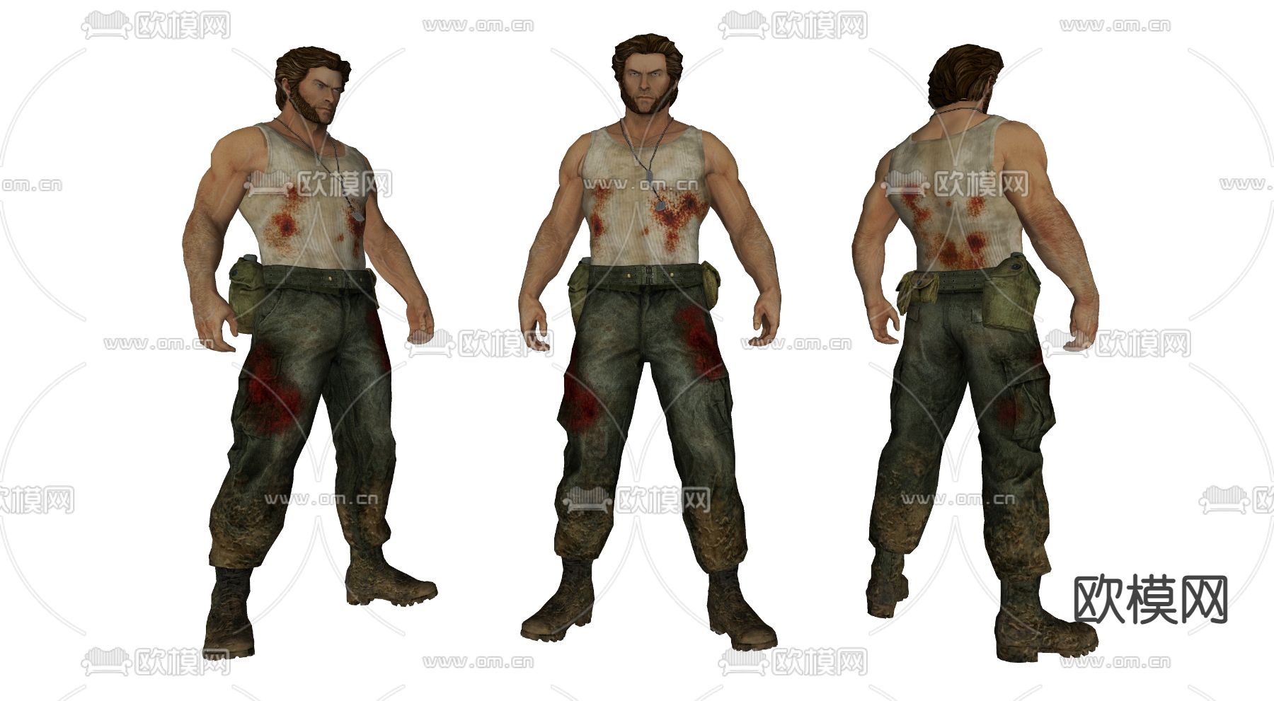 现代中年金刚狼su模型下载（渲染图2）