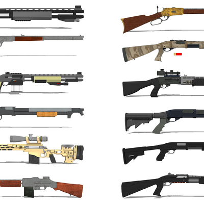  现代散弹枪枪械su模型 