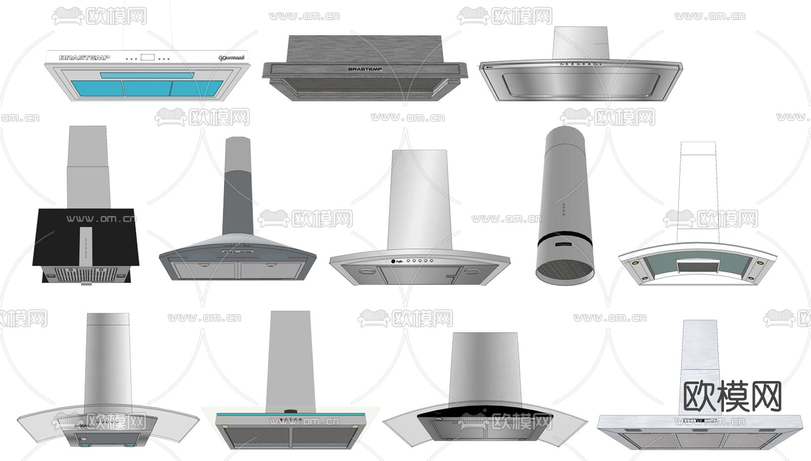 现代抽油烟机su模型下载