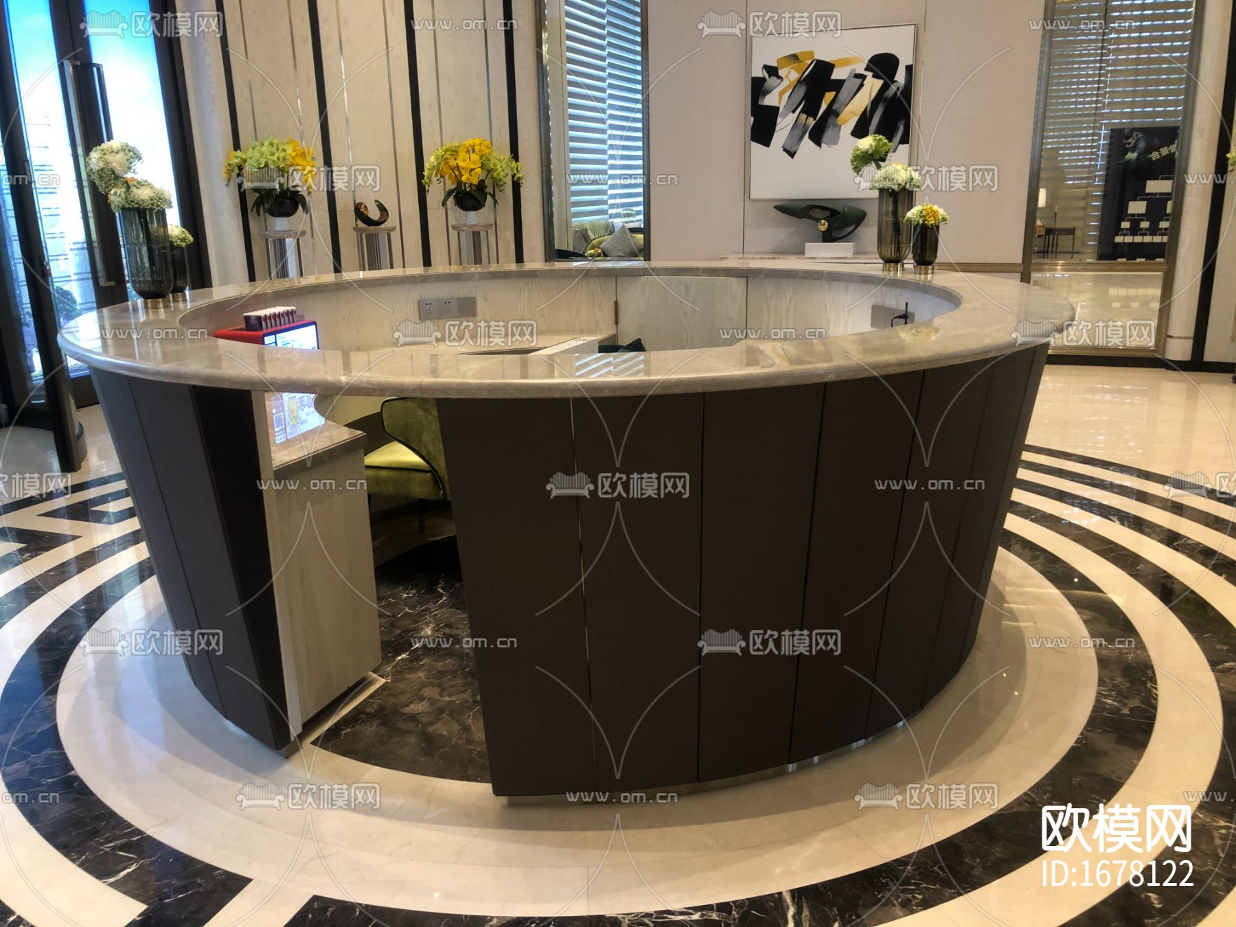 圆形接待台下载（渲染图8）