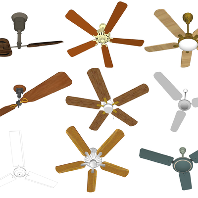  现代吊扇su模型 