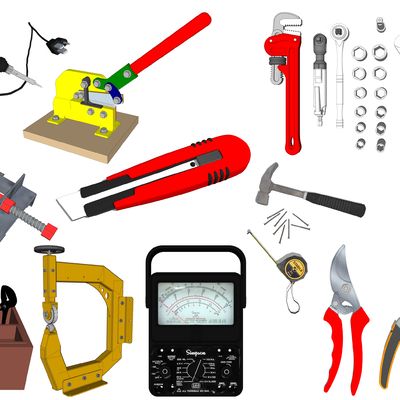  现代工业工具su模型 