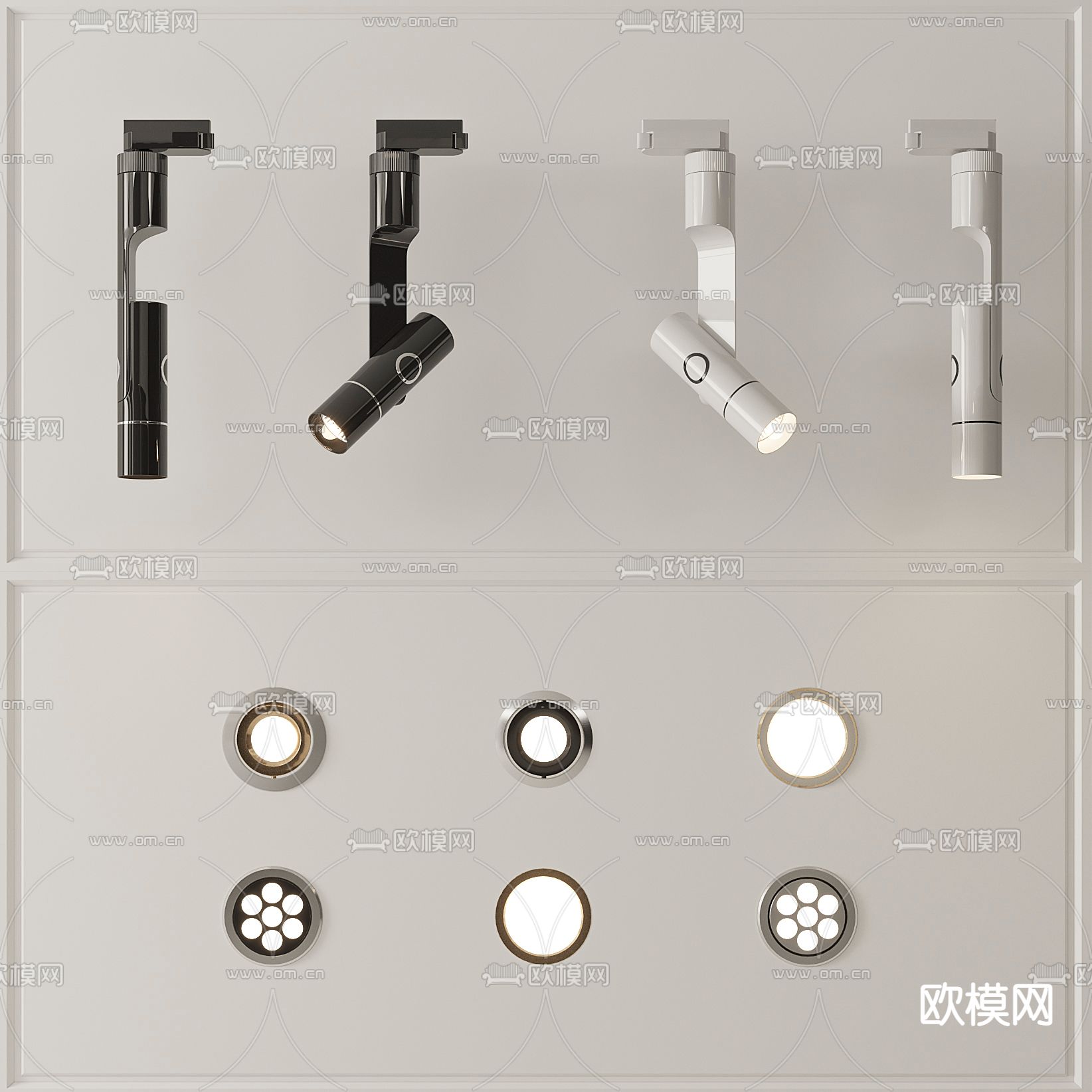 现代筒灯射灯3d模型