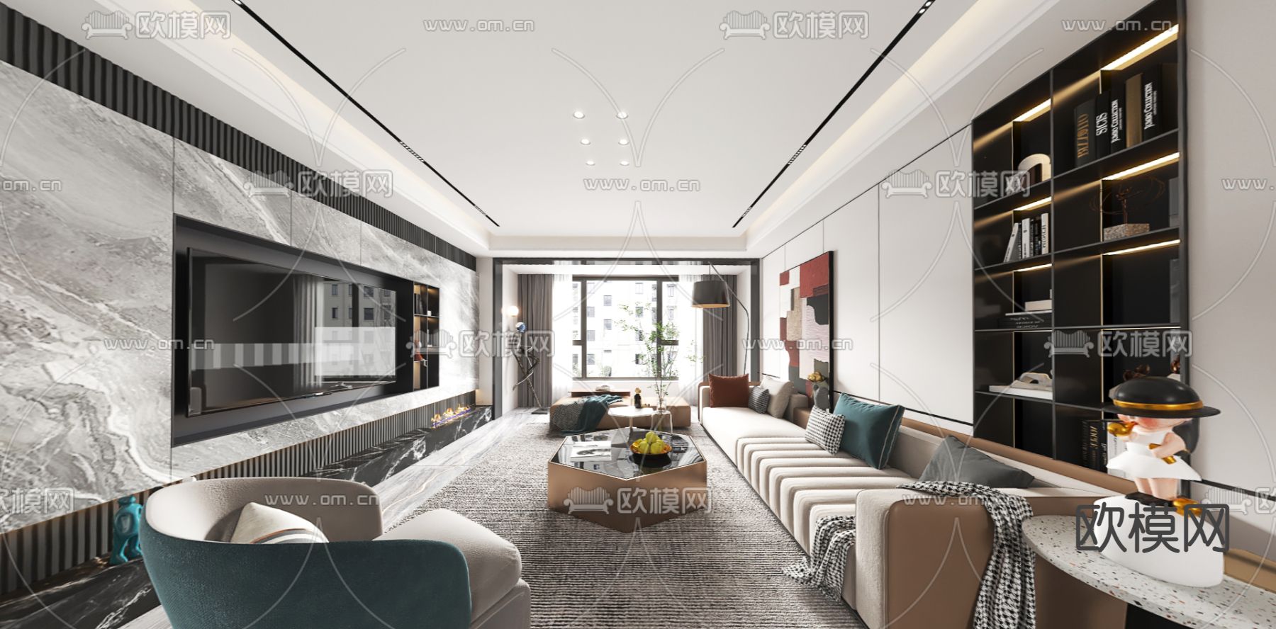 现代客餐厅vr全景3d模型