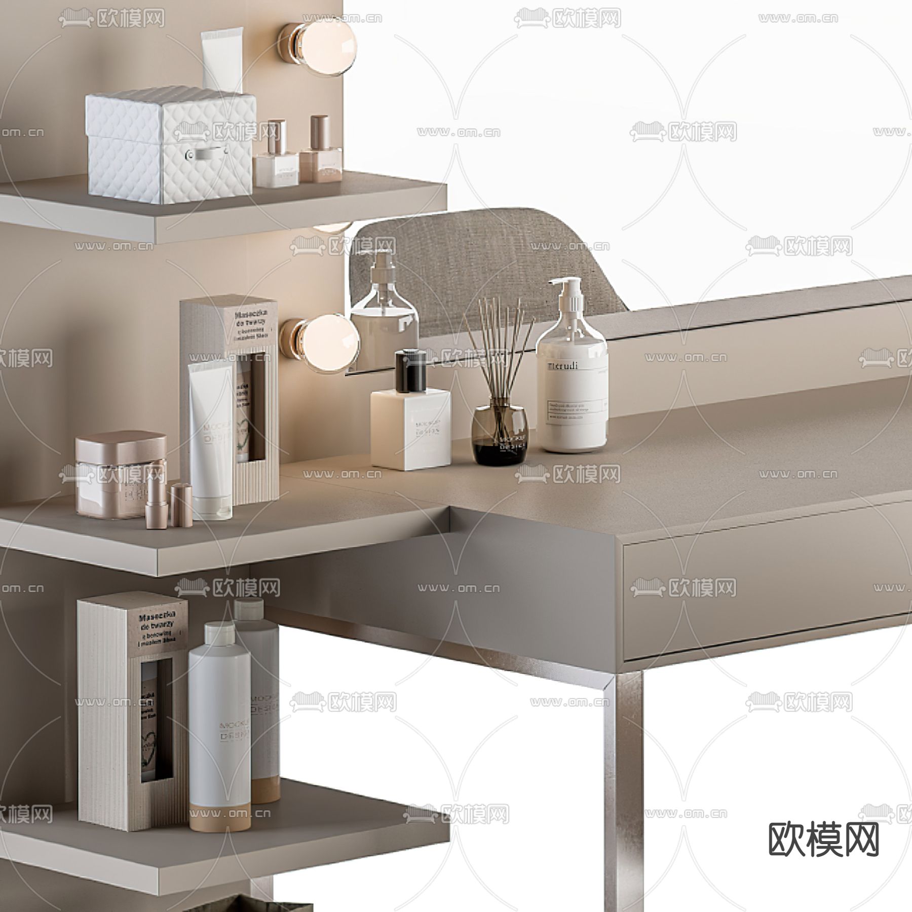 现代梳妆台3d模型