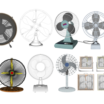  现代风扇su模型 