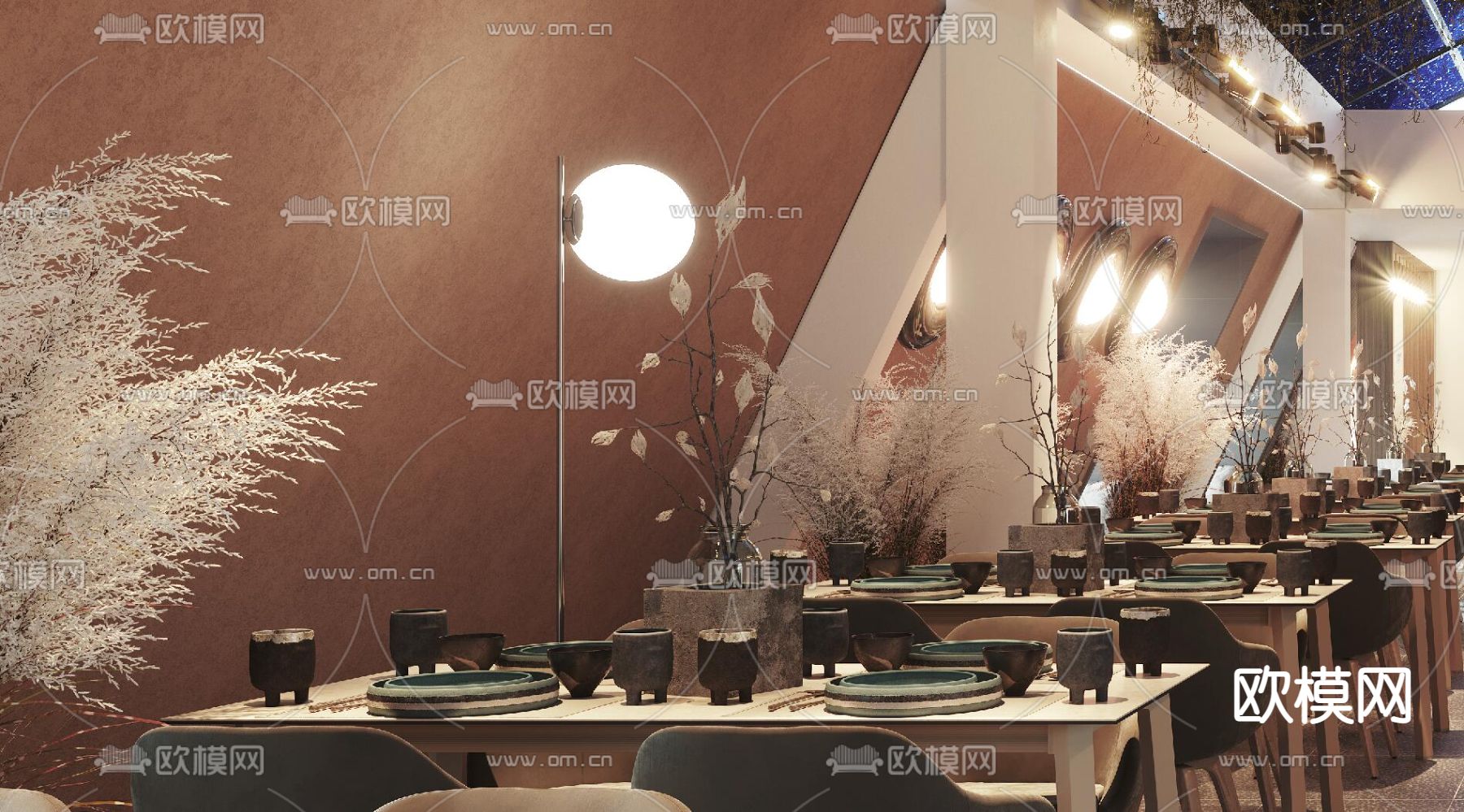 北欧星空主题餐厅3d模型