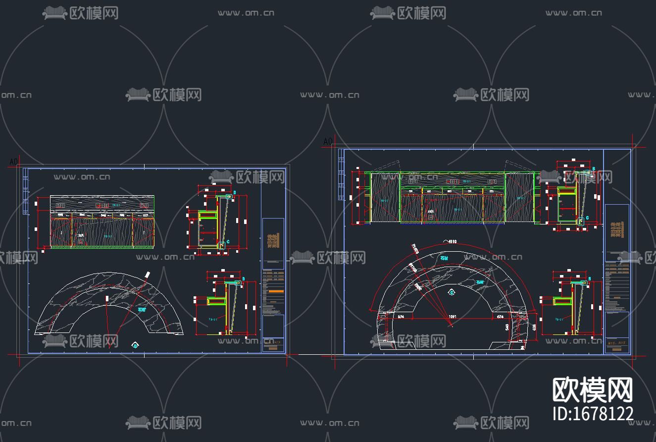 圆形接待台下载（渲染图2）