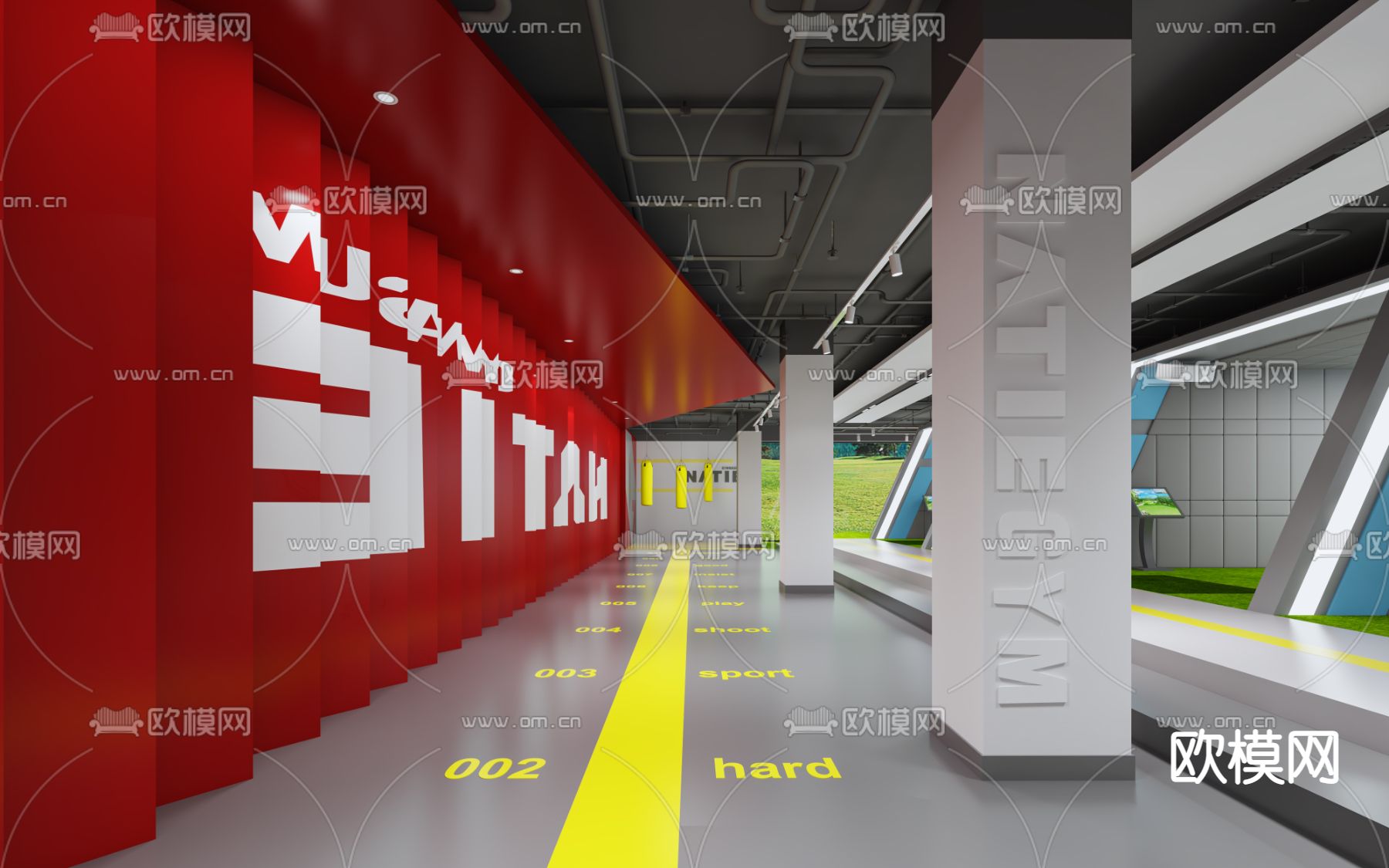 现代虚拟高尔夫游乐场3d模型