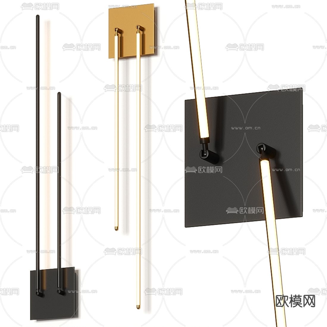 现代线条壁灯3d模型