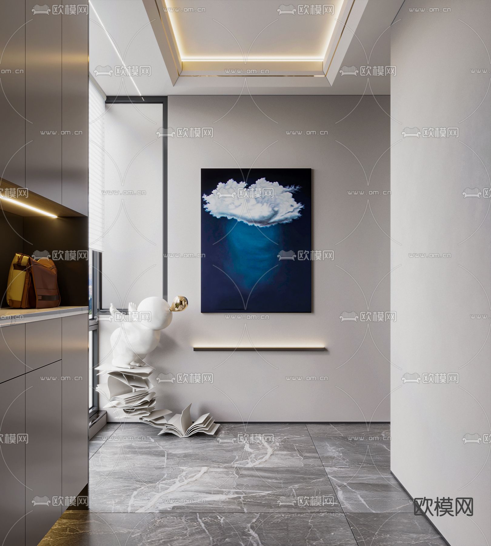 现代入户玄关3d模型