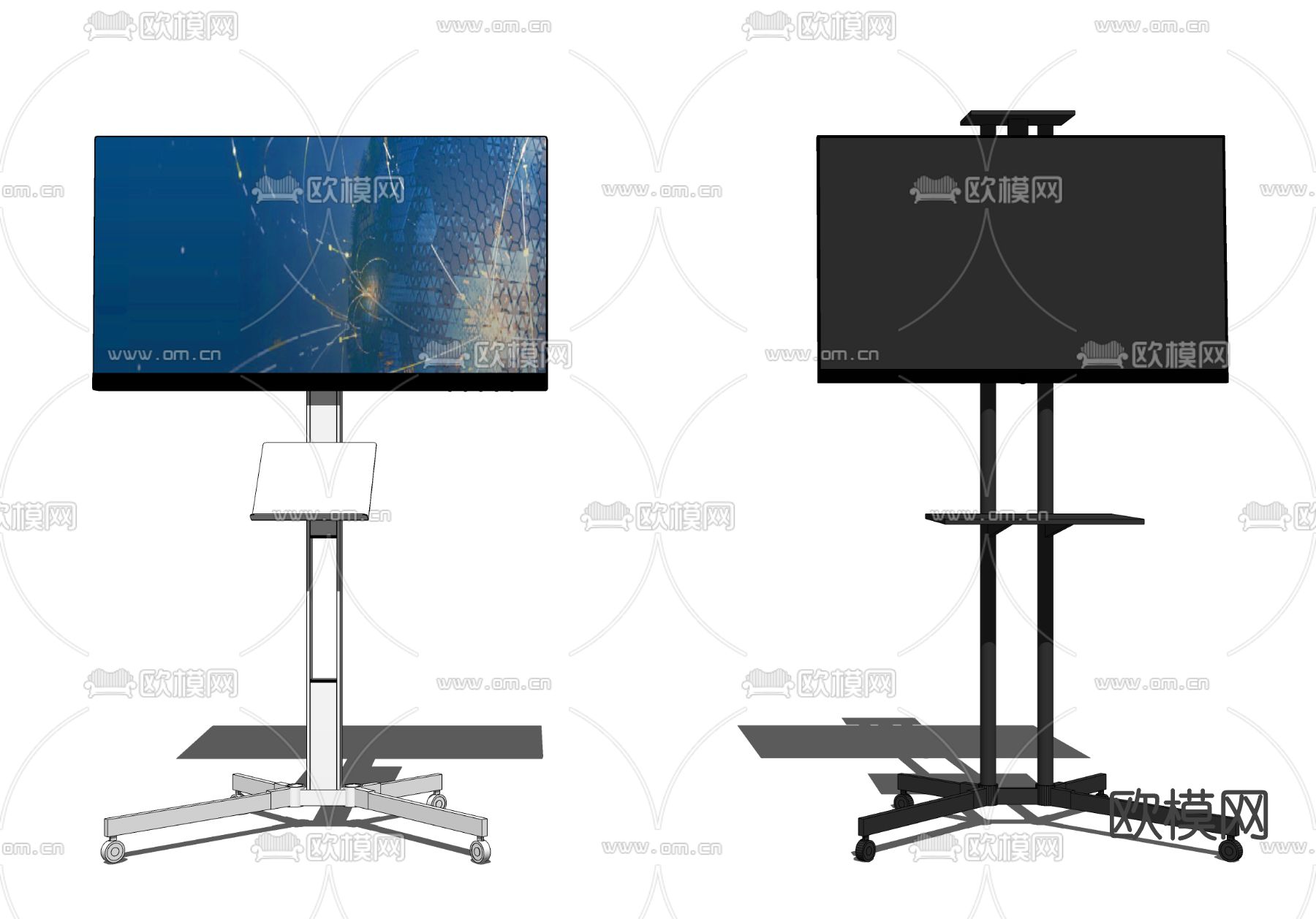 现代移动电视支架su模型